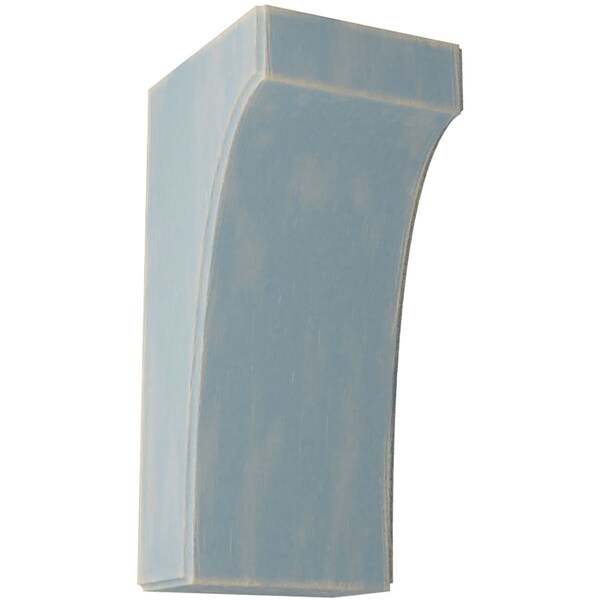 Ekena Millwork 5 1/4"W x 6"D x 12"H Clarksville Wood Vintage Decor Bracket, Driftwood Blue BKTWD05X06X12CVBU - main